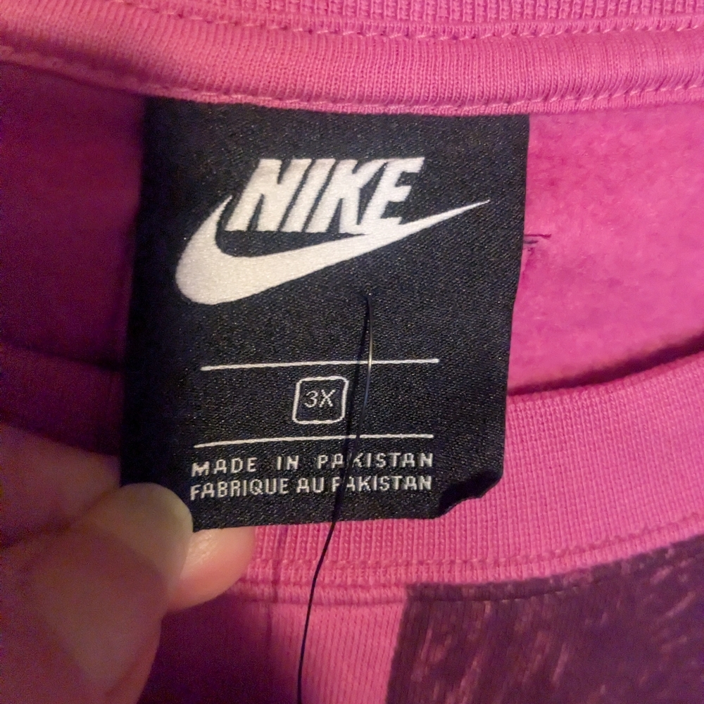 Nike Fushia Pink and Purple All Over Logo Sweatshirt Sportswear Women's 3x New - Picture 7 of 12